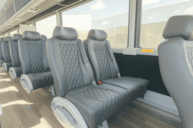 interior of North Las Vegas Coach Bus Service charter bus