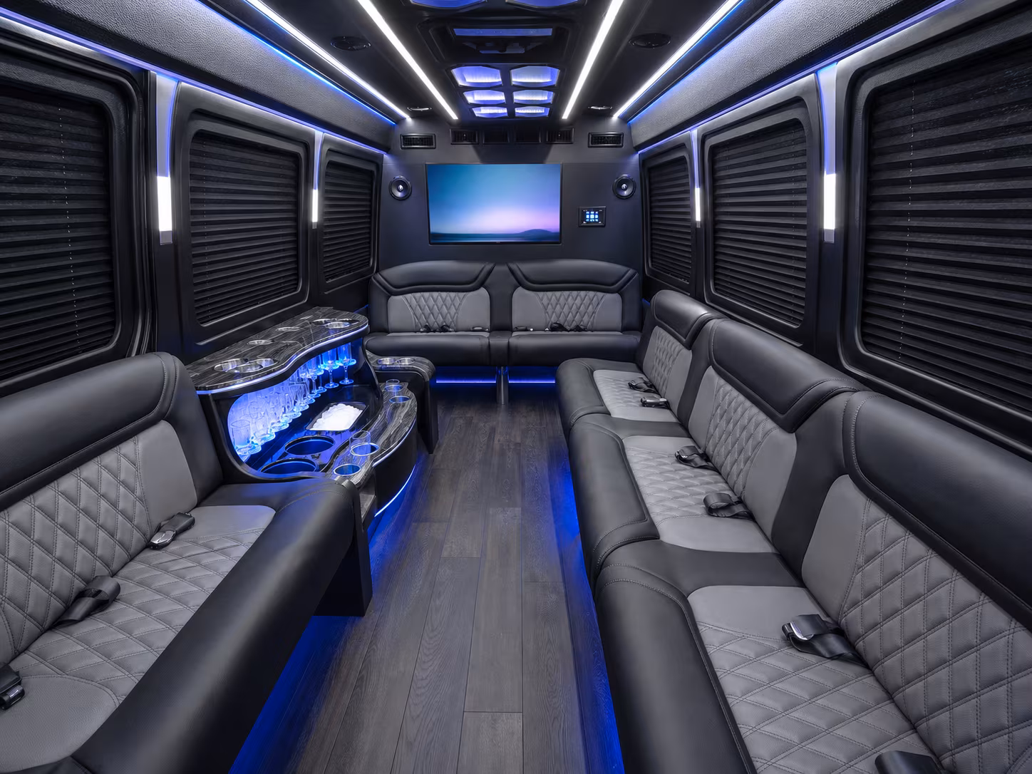 north las vegas 20 passenger party bus interior